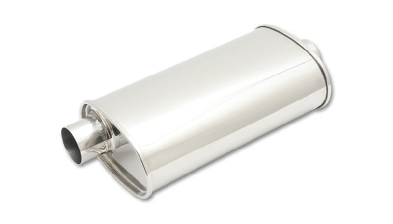 STREETPOWER Oval Muffler, 2.25" inlet/outlet (Offset-Center)