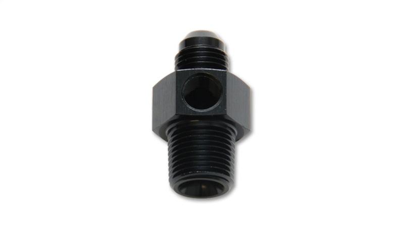 Male AN Flare to Male NPT Union Adapter with 1/8" NPT Port; Size: -6AN; 1/4" Male NPT