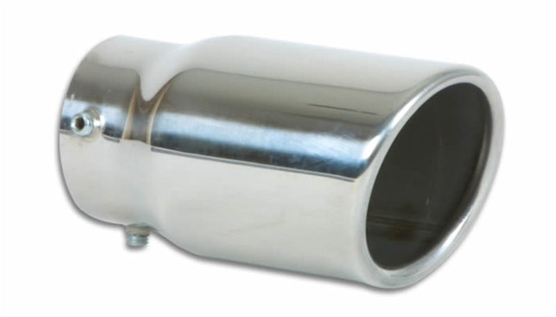 3" Round Stainless Steel Bolt-On Tip (Single Wall, Angle Cut)