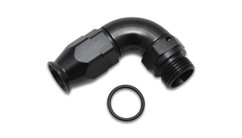 90 Degree High Flow Swivel Hose End Fitting, -8AN Hose to 10 ORB