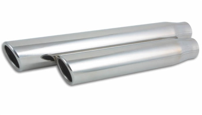 3" Round Stainless Steel Tip (Single Wall, Angle Cut) - 2.5" inlet, 11" long