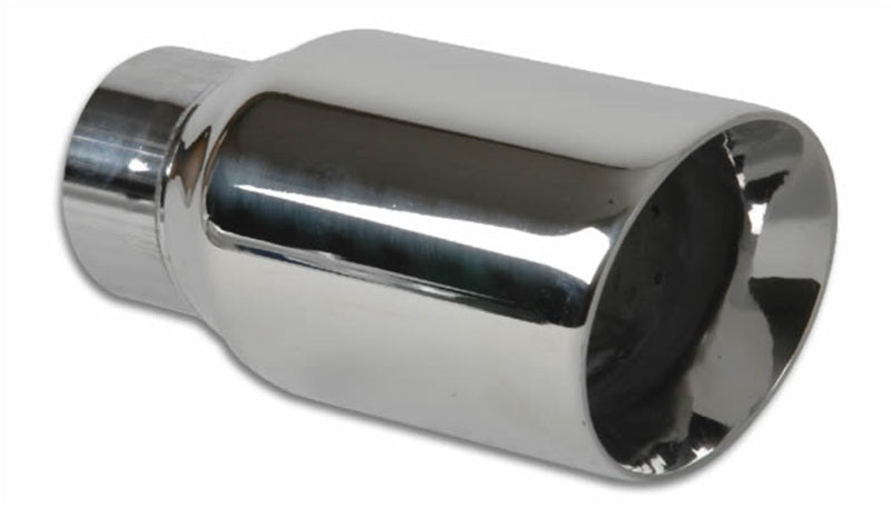 3.00" Outlet O.D. Round Stainless Steel Tip (Double Wall, Angle Cut), 2.00" Inlet I.D.