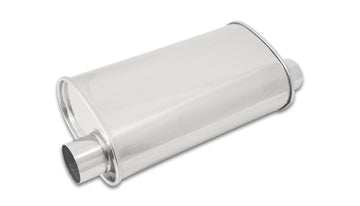 STREETPOWER Oval Muffler, 2.5" inlet/outlet (Offset-Offset Same Side)