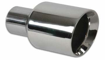 3.50" Outlet O.D. Round Stainless Steel Tip (Double Wall, Angle Cut), 2.50" Inlet I.D.