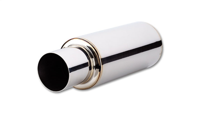 TPV Universal Muffler, 4" Round Straight Cut Tip (2.5" inlet - 23" long)