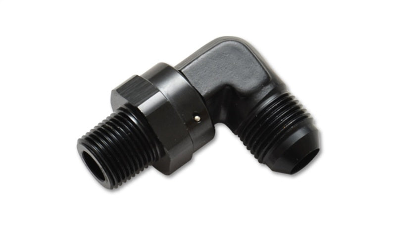 Male AN to Male NPT 90 Degree Swivel Adapter, -6 AN to 1/4" NPT