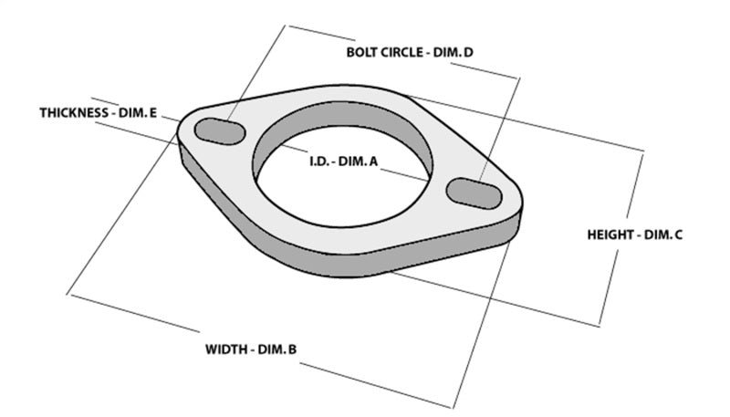2-Bolt Stainless Steel Flange 4.00" I.D. - Single Flange, Retail Packed