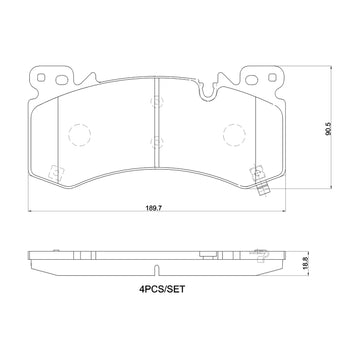 Brembo OE 21-24 Cadillac Escalade/Suburban/23-24 Chevy Silverado 1500 Ceramic Brake Pad - Front