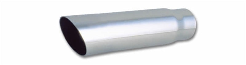 3" Round Stainless Steel Tip (Single Wall, Angle Cut) - 2.5" inlet, 11" long
