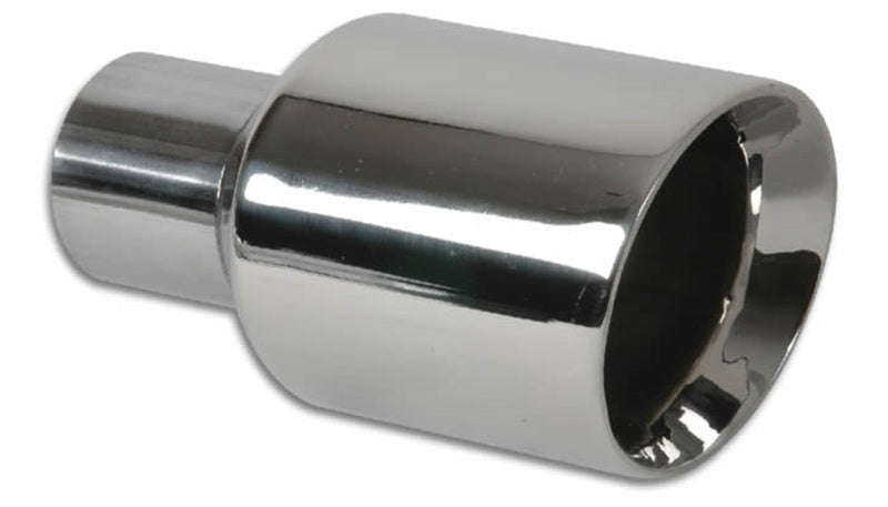 3.50" Outlet O.D. Round Stainless Steel Tip (Double Wall, Angle Cut), 2.25" Inlet I.D.