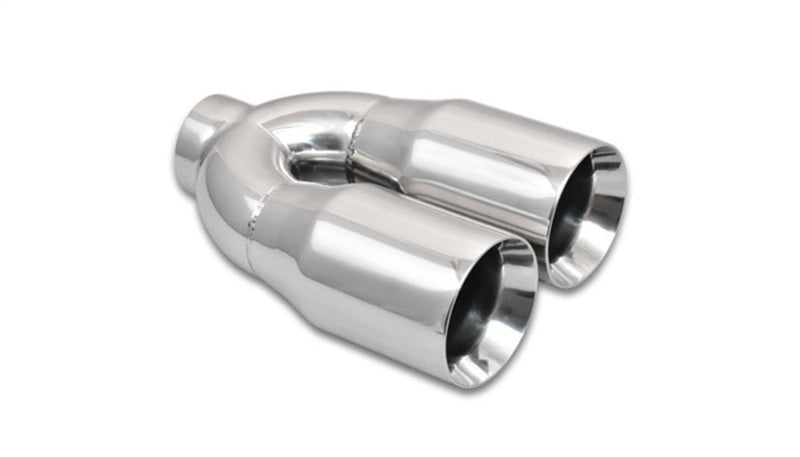 Dual 3.5" Round Stainless Steel Tips (Double Wall, Straight Cut)