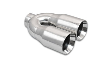 Dual 3.5" Round Stainless Steel Tips (Double Wall, Straight Cut)
