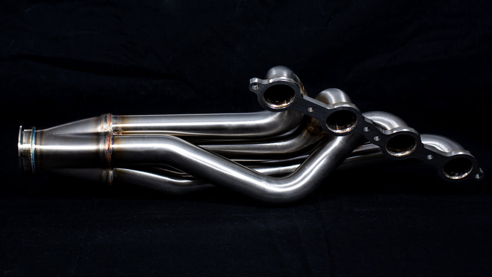 BMW E46 LS Swap Headers Stainless Steel Long Tube 1 7/8" Primaries with 3" Merge Collector and Complete V-band Clamp Assembly (Gaskets and Hardware Included)