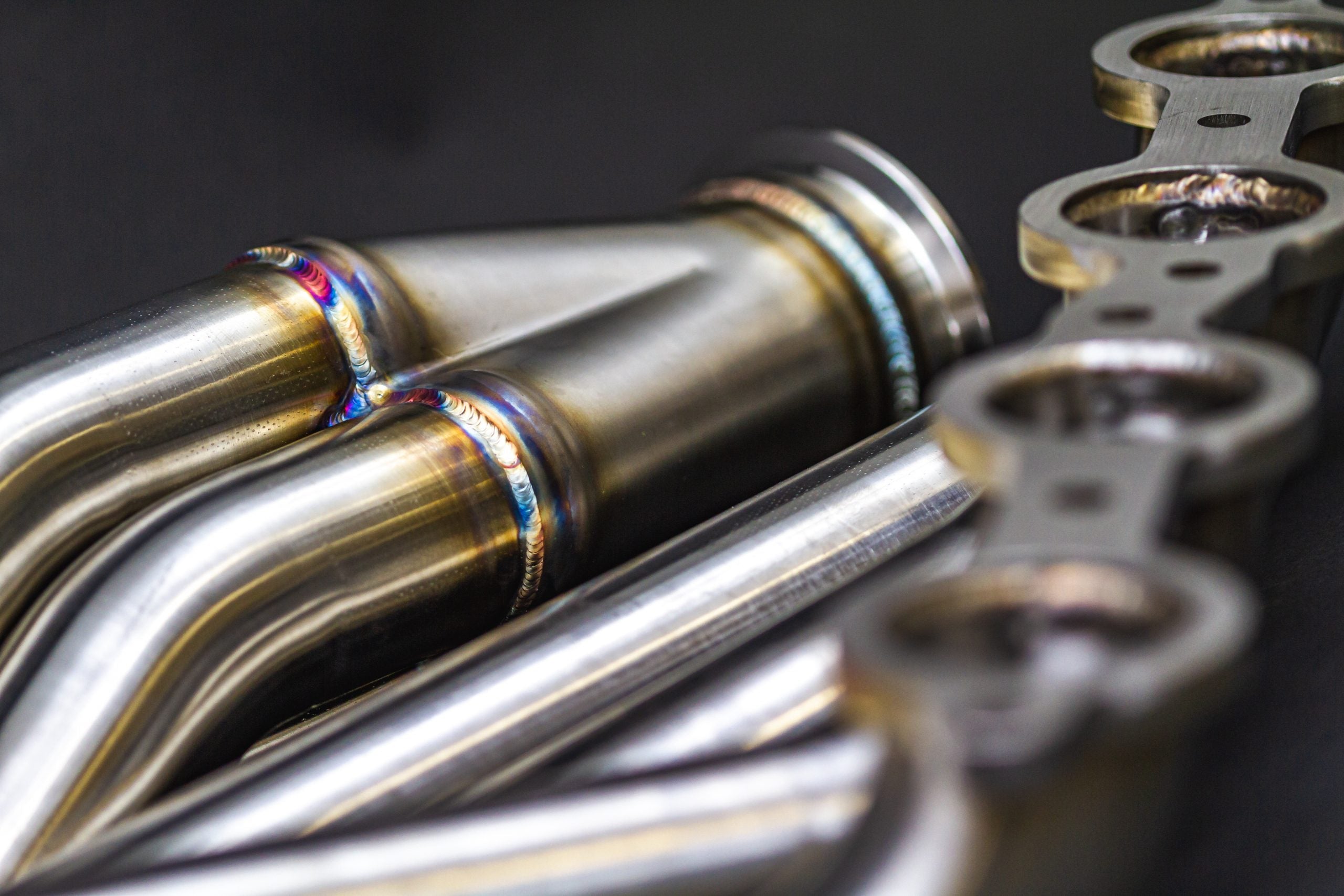 Z33/Z34/G35/G37  BMW E39 LS Swap Headers Stainless Steel Long Tube 1 7/8" Primaries with 3" Merge Collector and Complete V-band Clamp Assembly