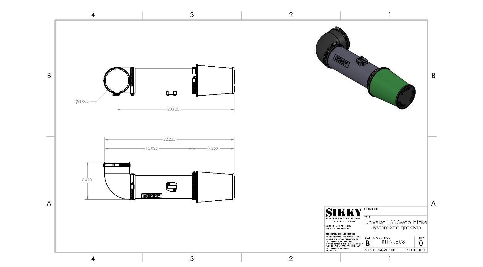 Sikky Universal LS3 Straight Intake System