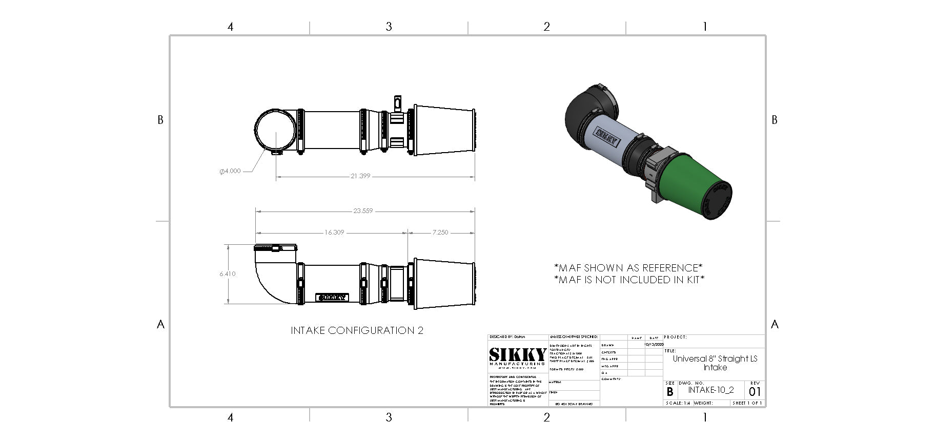 Universal LS1/LS2 Swap Intake System - Straight style