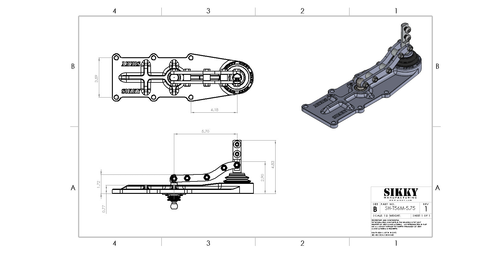 T56 Magnum Relocation Shifter- 5.75" back