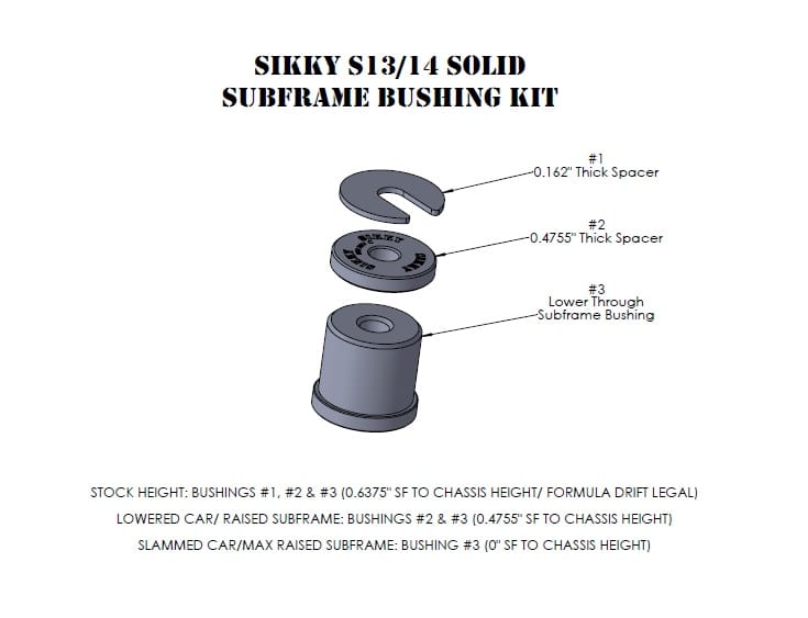 Nissan S13/S14 Subframe Bushing Set - Adjustable