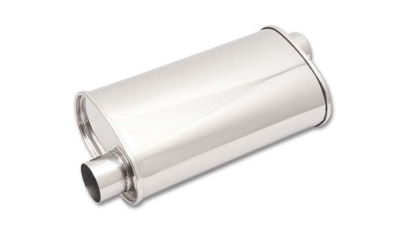 STREETPOWER Oval Muffler, 2.5" inlet/outlet (Offset-Offset)