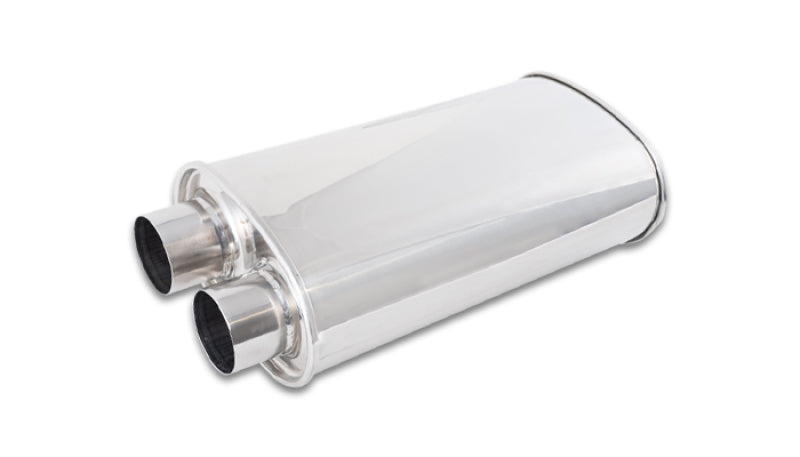 STREETPOWER Oval Muffler, 2.50" inlet/outlet (Same side)