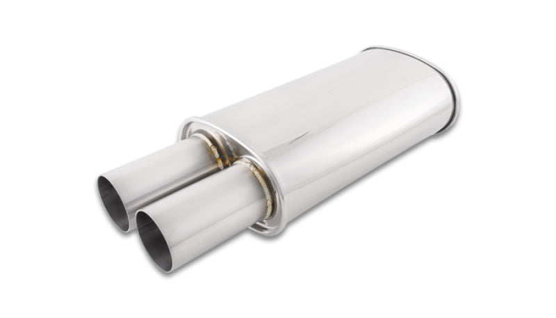 STREETPOWER Oval Muffler w/ 3.00" Round Straight Cut Tip (2.50" inlet)
