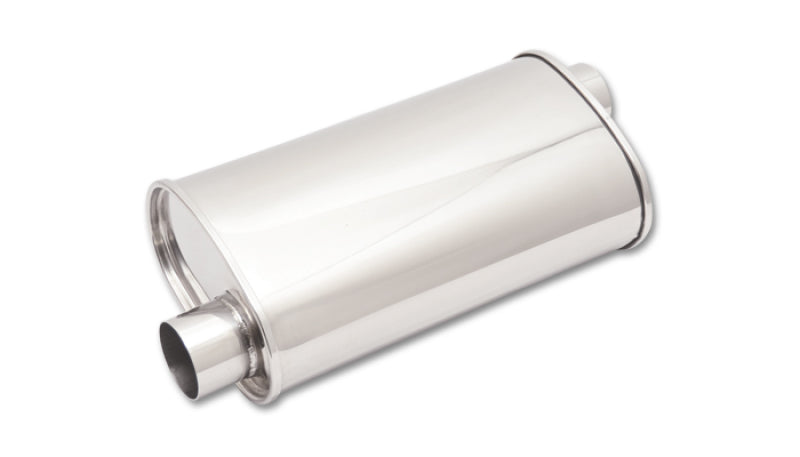 STREETPOWER Oval Muffler, 2.25" inlet/outlet (Offset-Offset)