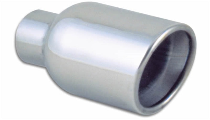4.00" Outlet O.D. Round Stainless Steel Tip (Double Wall, Angle Cut), 2.25" Inlet I.D.