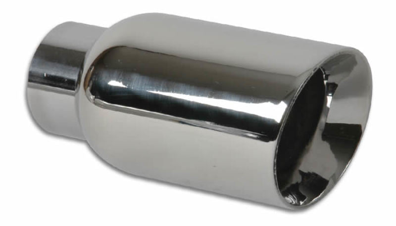 4.00" Outlet O.D. Round Stainless Steel Tip (Double Wall, Angle Cut), 2.50" Inlet I.D.