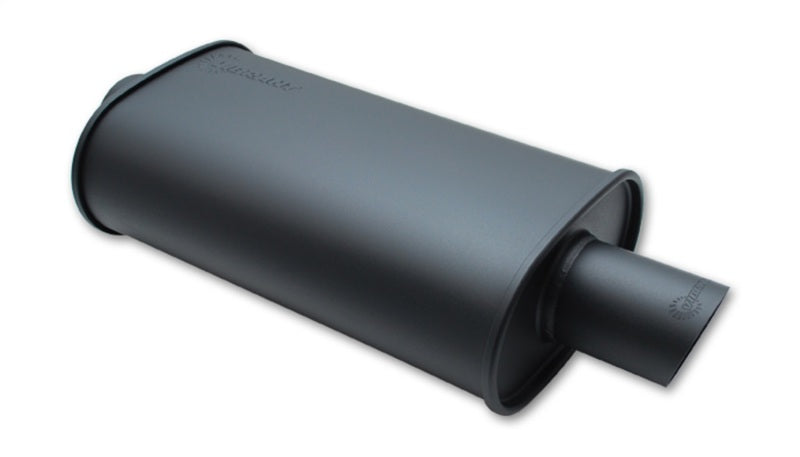 STREETPOWER FLAT BLACK Oval Muffler;  Inlet I.D. 4.00"(101.6mm)  Tip O.D. 4.00"(101.6mm)