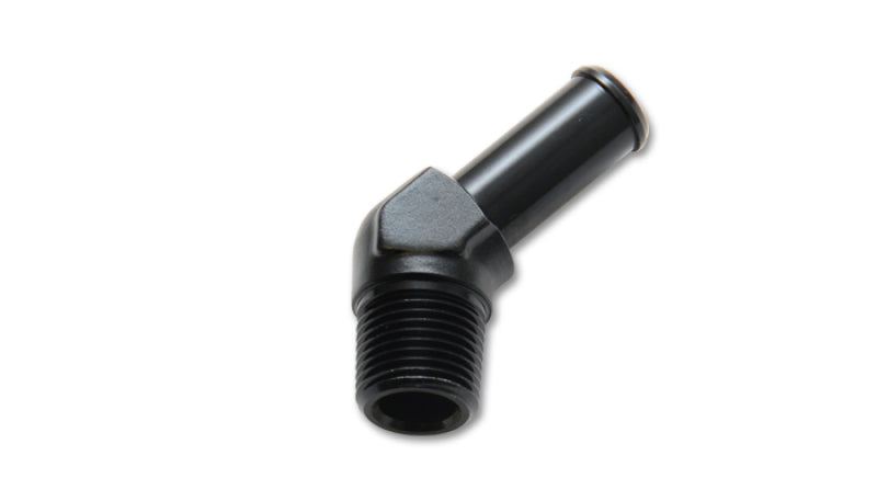 Male NPT to Hose Barb Adapter, 45 Degree; NPT Size: 3/8" Hose Size: 5/16"