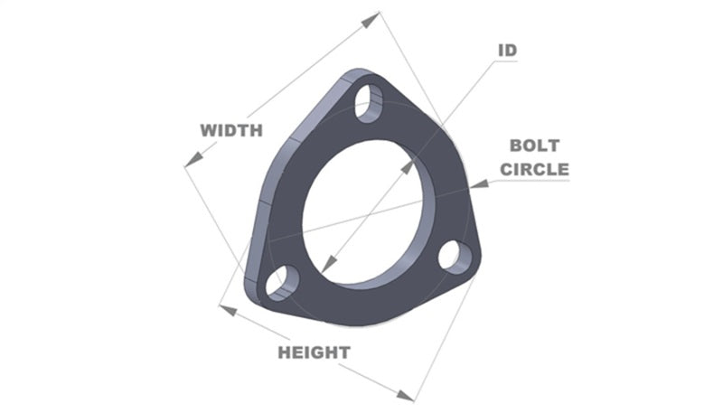 3-bolt Stainless Steel Flange (3.5" I.D.) - Single Flange, Retail Packed