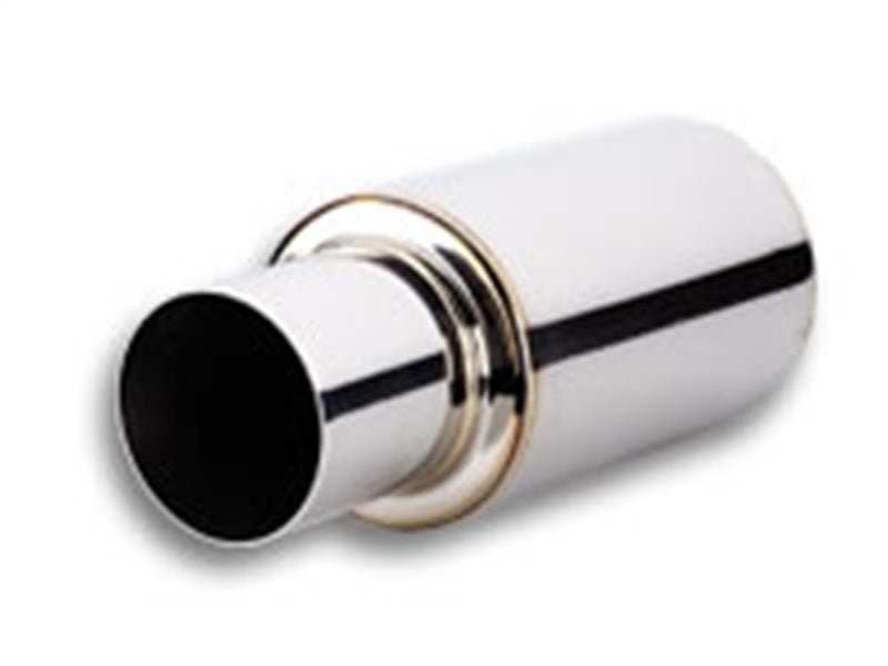 TPV Universal Muffler, 4" Round Straight Cut Tip (3" inlet - 17" long)