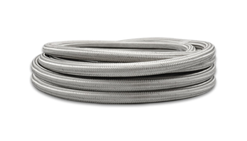 2ft Roll of Stainless Steel Braided Flex Hose; AN Size: -6; Hose ID 0.34"